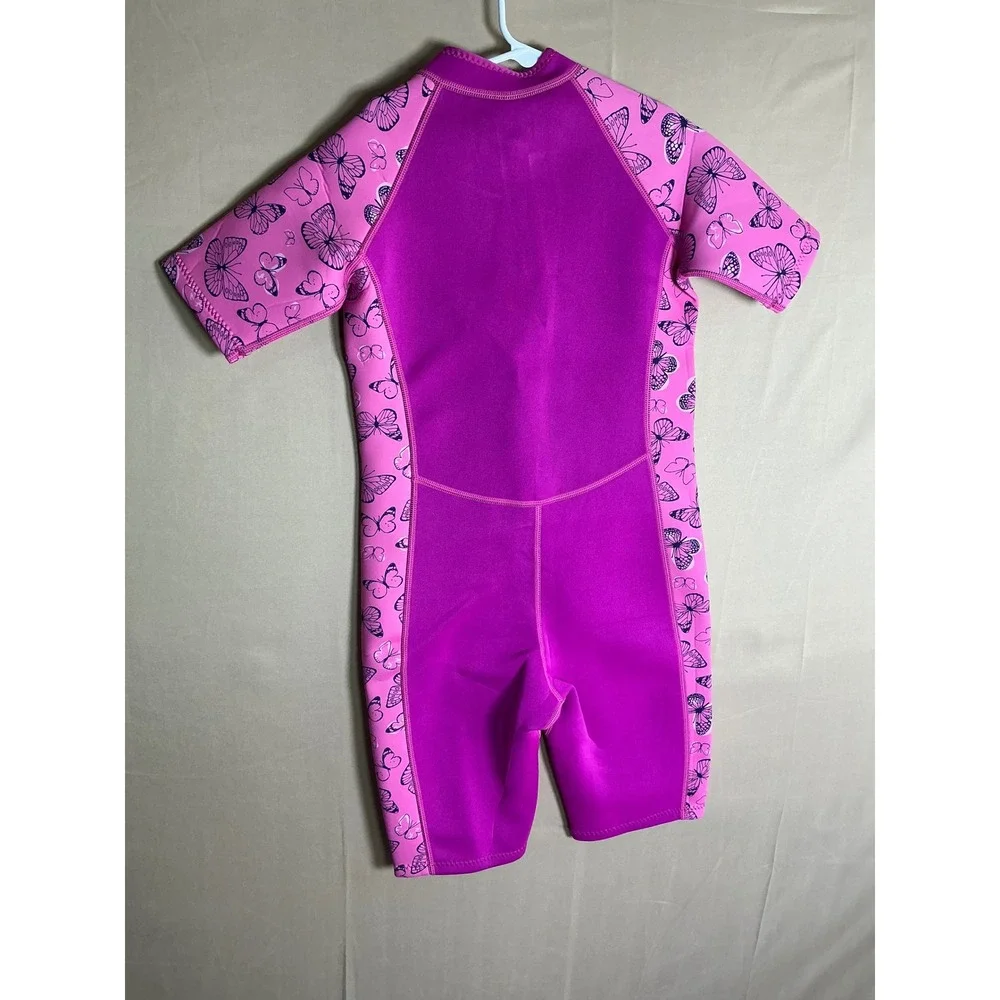 Goldfin Kids‎ Wetsuit 2mm Neoprene Shorty Pink Butterfly Girls Size 14 NEW